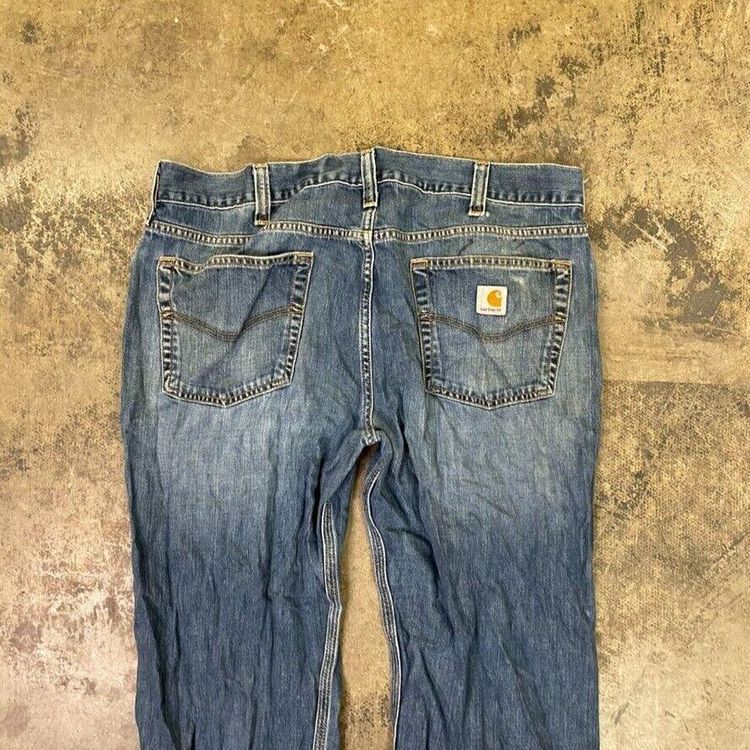 Carhartt Jeans Relaxed Fit Carpenter Denim Workwear Trousers, Blue, Mens 38 5