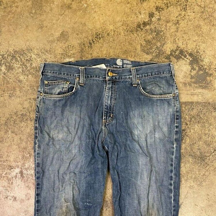 Carhartt Jeans Relaxed Fit Carpenter Denim Workwear Trousers, Blue, Mens 38 3