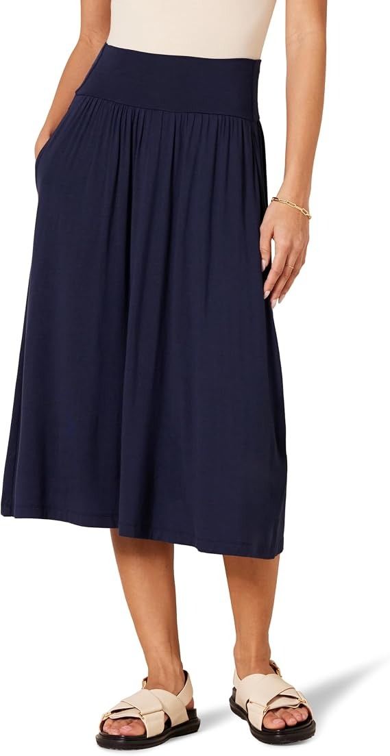 Navy Blue Midi Skirt 4