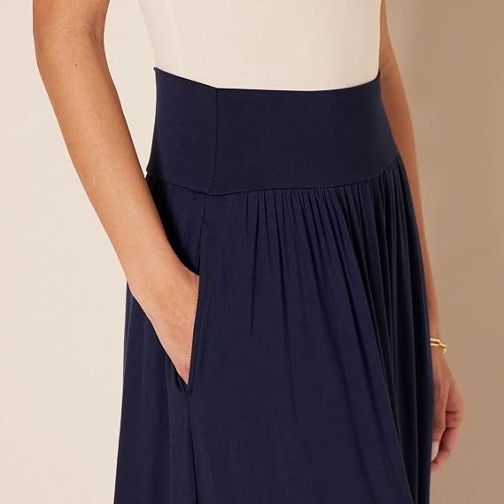 Navy Blue Midi Skirt 2