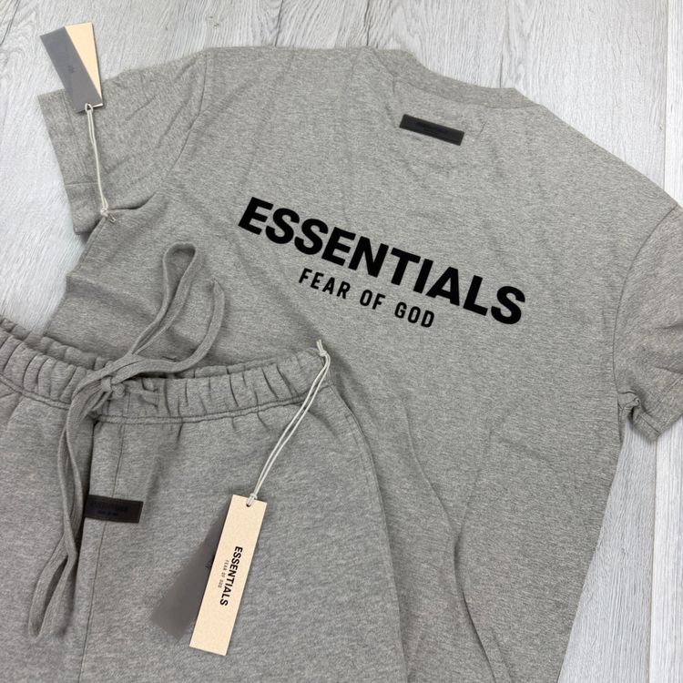 Essentials Men’s Dark Oat T-shirt & Short Set image 6