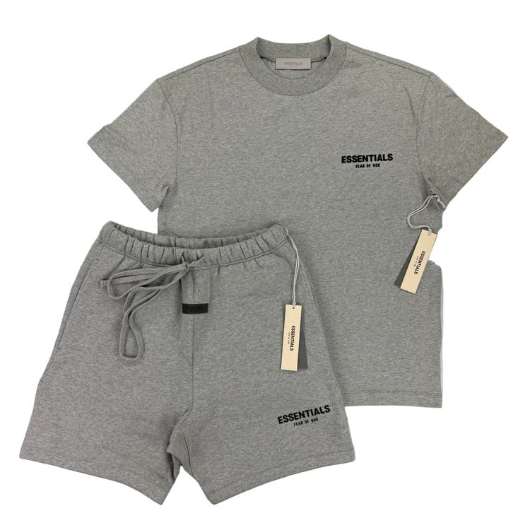 Essentials Men’s Dark Oat T-shirt & Short Set image 1