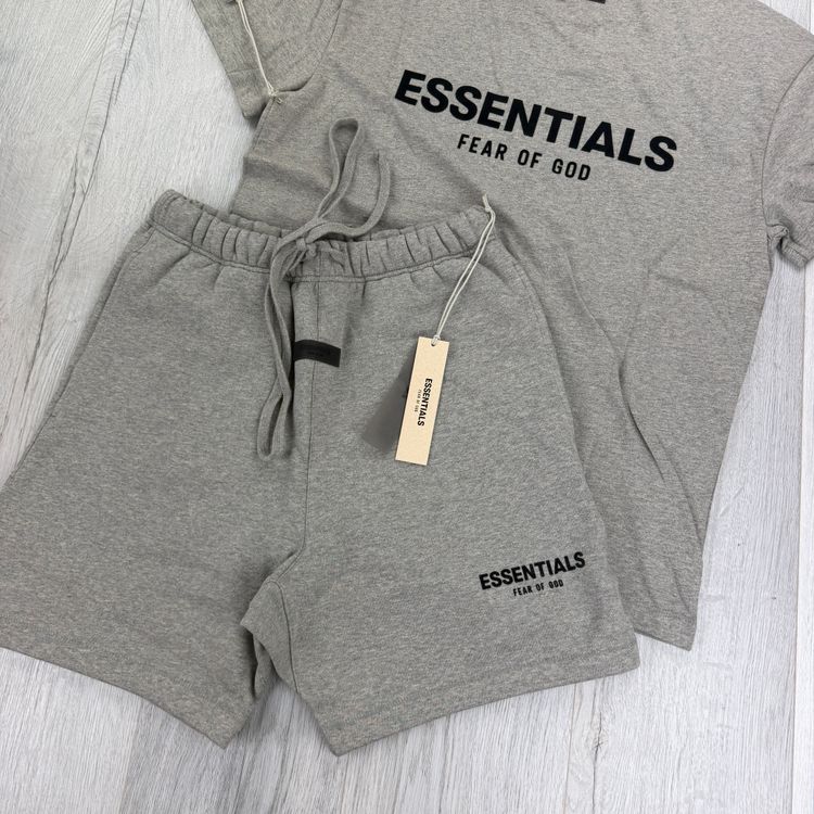 Essentials Men’s Dark Oat T-shirt & Short Set image 3