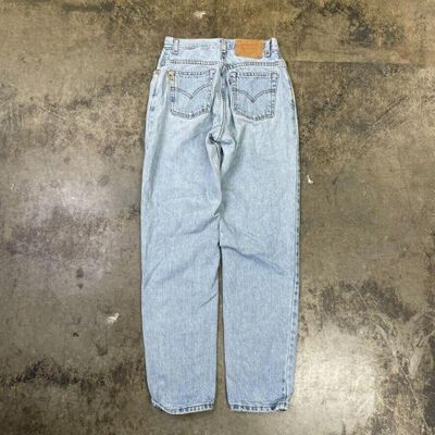 Levis Jeans 550 90sPaper Tag Denim USA Vintage Trousers,Washed Blue, Womens 26 5