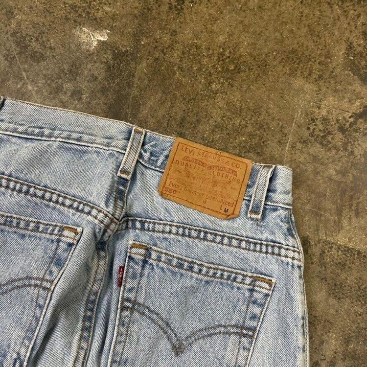 Levis Jeans 550 90sPaper Tag Denim USA Vintage Trousers,Washed Blue, Womens 26 8