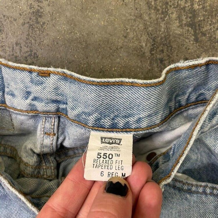 Levis Jeans 550 90sPaper Tag Denim USA Vintage Trousers,Washed Blue, Womens 26 4