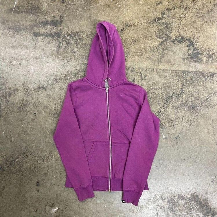 Nike Hoodie Vintage Full-Zip Swoosh Logo Sports, Purple, Womens Small 1