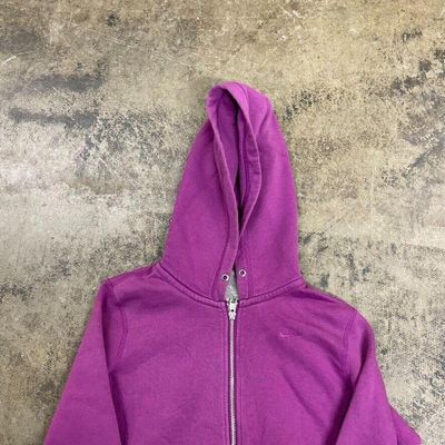 Nike Hoodie Vintage Full-Zip Swoosh Logo Sports, Purple, Womens Small 2