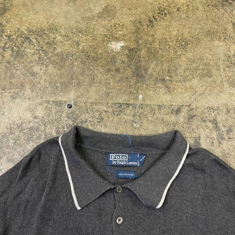 Ralph Lauren Polo Sweatshirt Collar Sports Sweater, Grey, Mens XXL 6