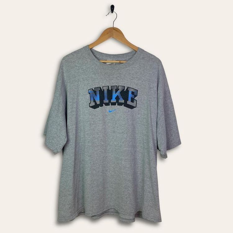 Rare Vintage 2000s Nike Graphic centre swoosh graphic tee T shirt grey XXL 2