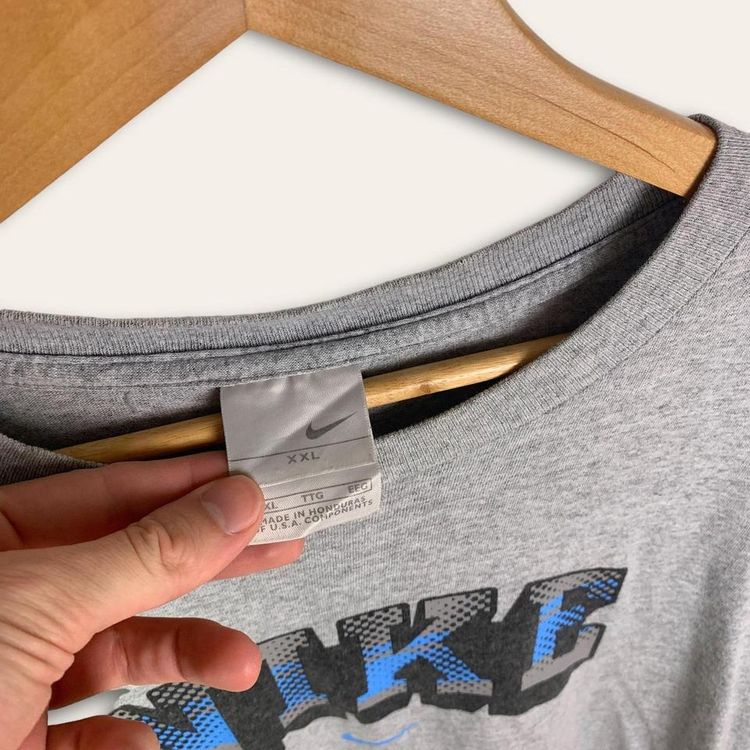 Rare Vintage 2000s Nike Graphic centre swoosh graphic tee T shirt grey XXL 4
