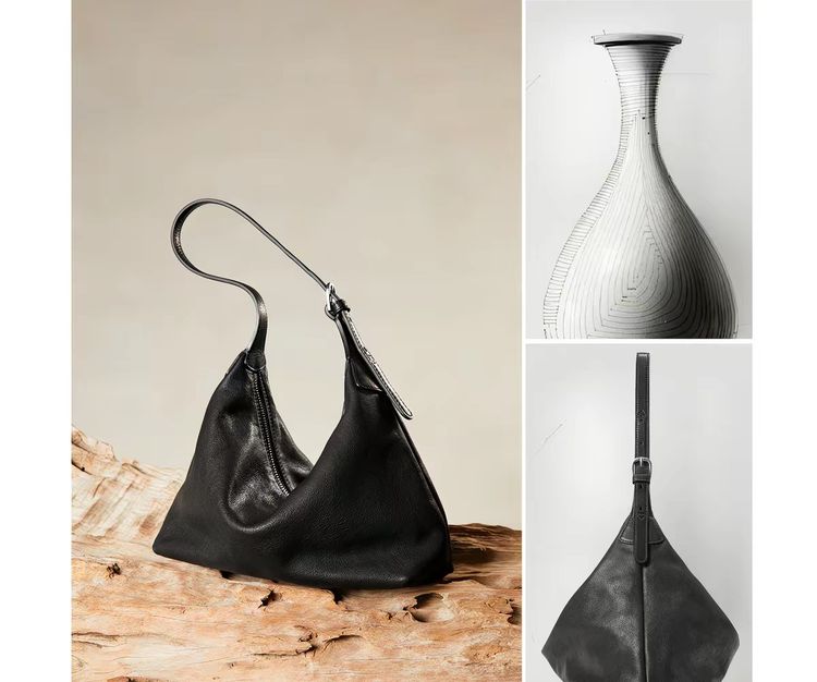Other Black Leather Shoulder Bag Purely handmade product image