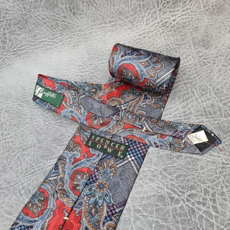 Vintage Tie, Mens Necktie, Paisley necktie, Floral Tie, Geometric tie image 4