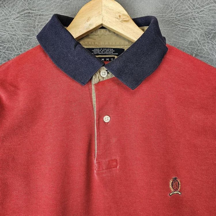 Vintage Tommy Hilfiger Polo Shirt Rugby T shirt Short Sleeve Tee 3