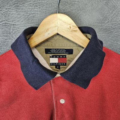 Vintage Tommy Hilfiger Polo Shirt Rugby T shirt Short Sleeve Tee 4