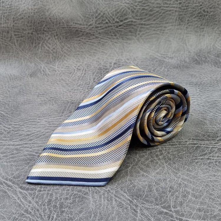 Vintage Mens Tie Geoffrey Beene Handmade silk Necktie Retro 80s Striped tie