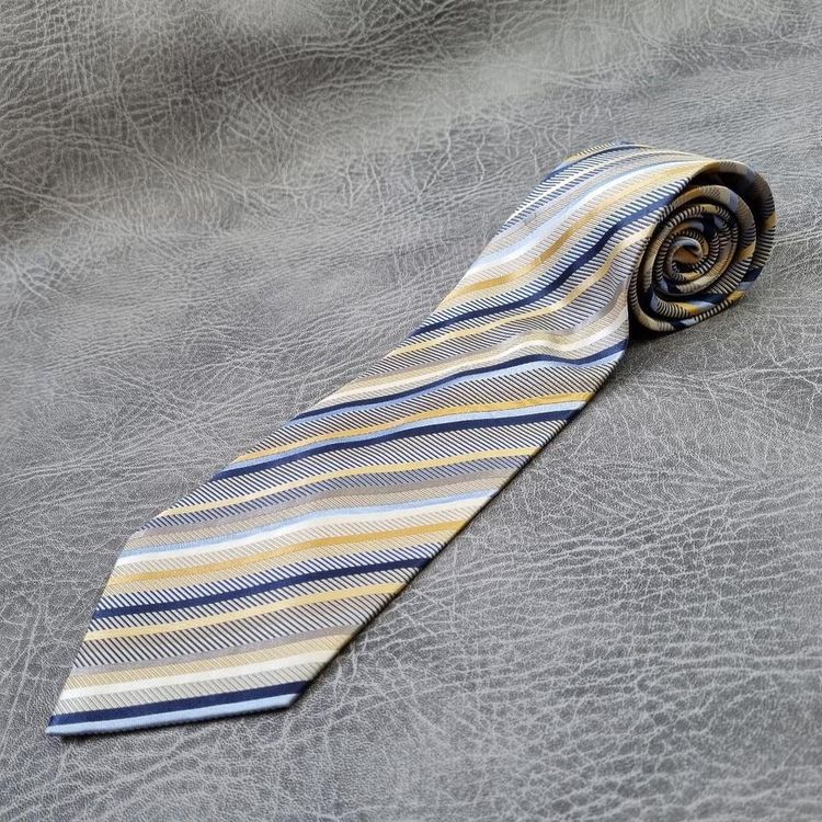 Vintage Mens Tie Geoffrey Beene Handmade silk Necktie Retro 80s Striped tie 2