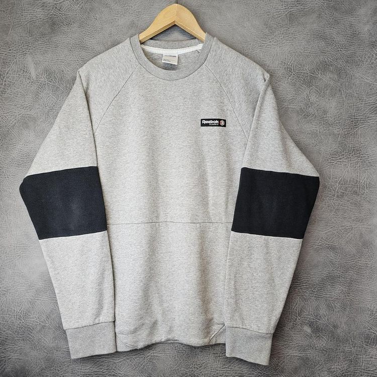 Vintage REEBOK Sweatshirt 90s S  sweater jumper crewneck with zipped pockets image 1