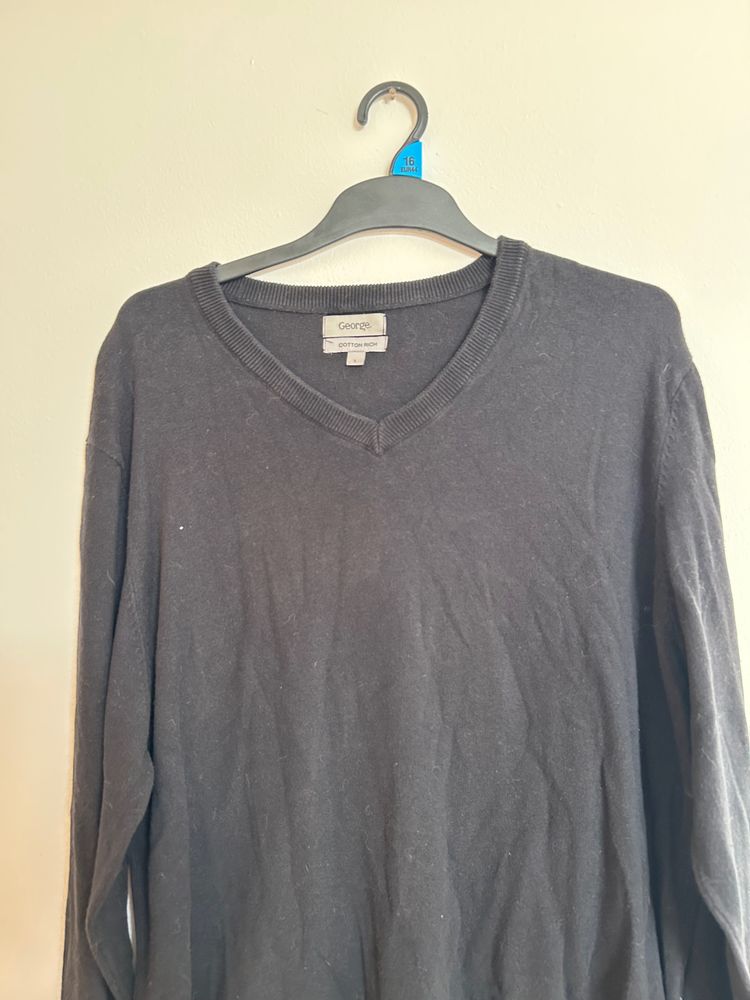 George George Black V-Neck Sweater product image