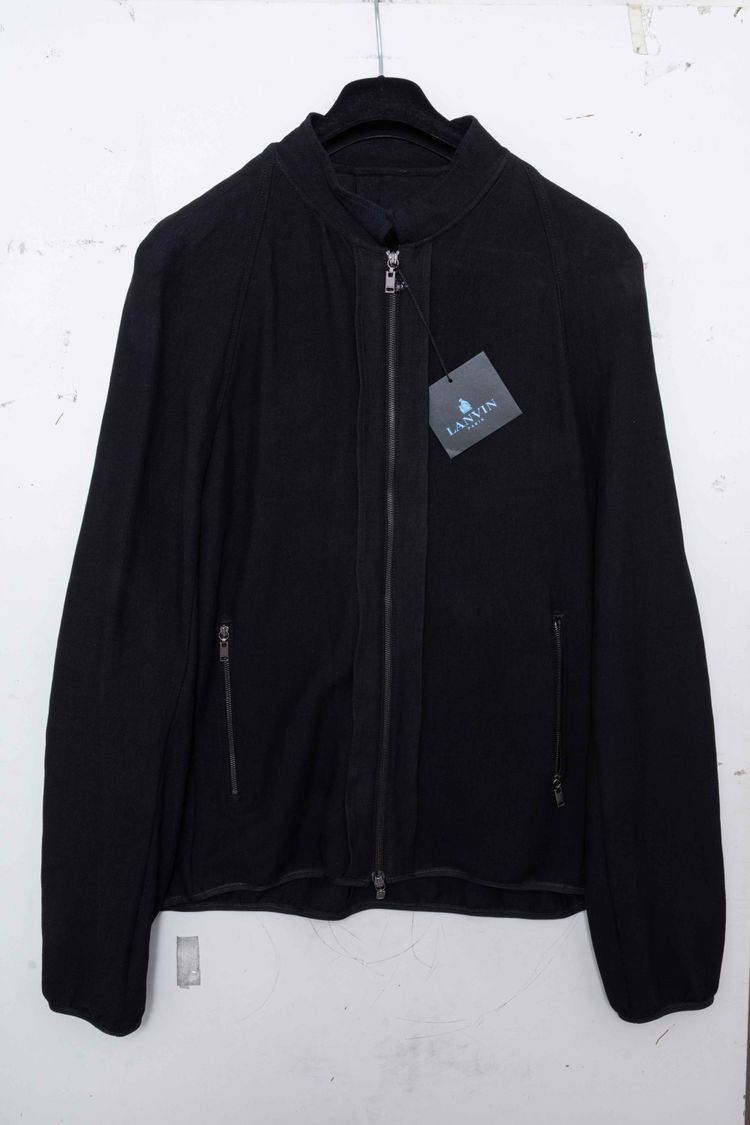Immagine di Lanvin Paris Shoulder Pleat Linen-Blend Blouson Jacket 6
