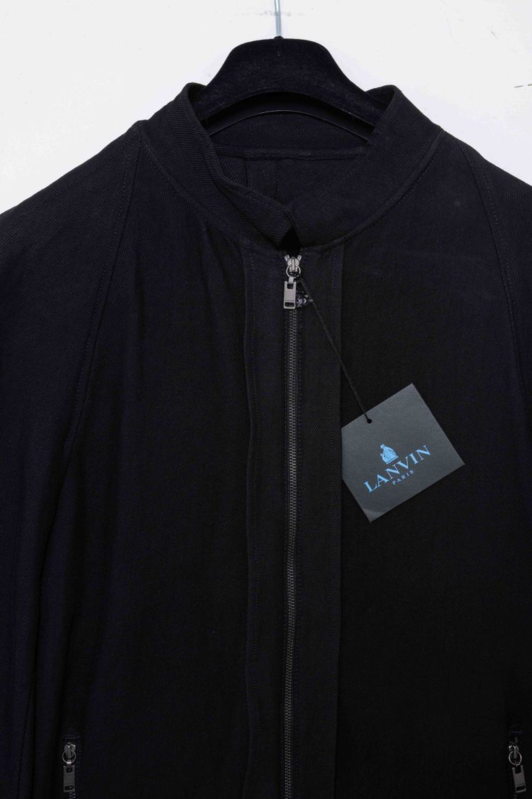 Immagine di Lanvin Paris Shoulder Pleat Linen-Blend Blouson Jacket 9