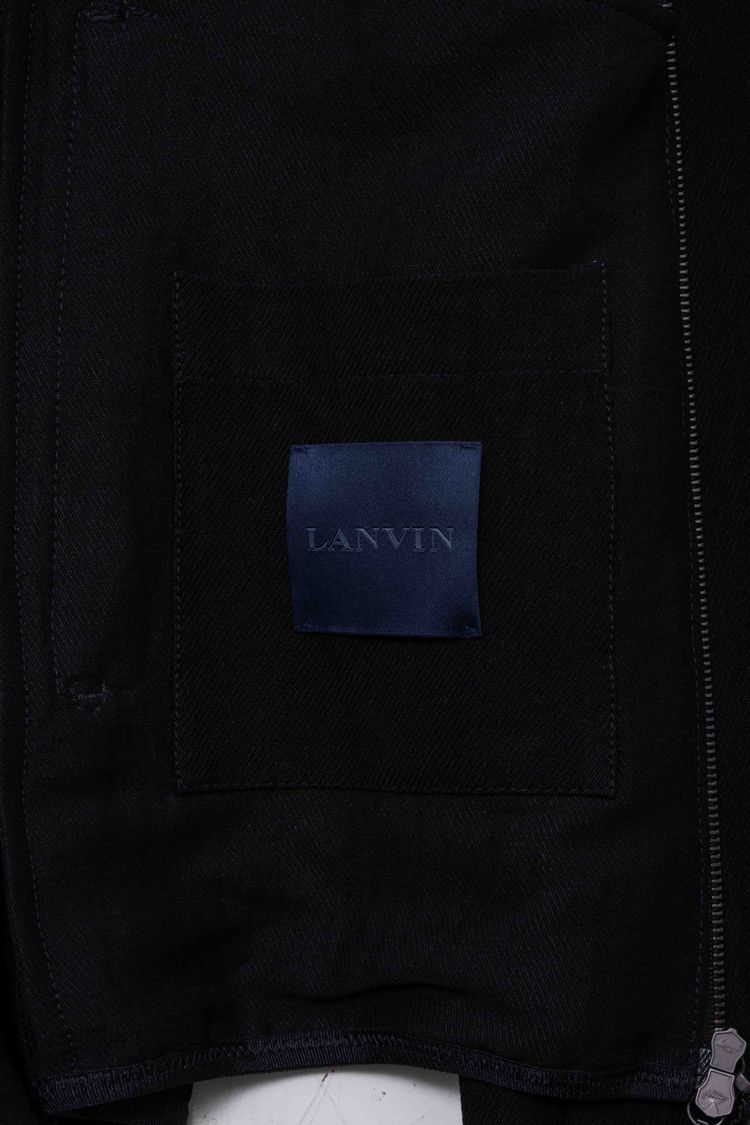 Immagine di Lanvin Paris Shoulder Pleat Linen-Blend Blouson Jacket 5
