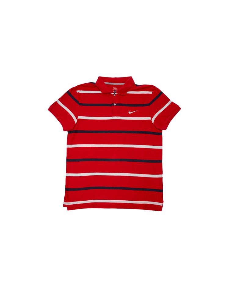 Nike Red Striped Polo Shirt image 1