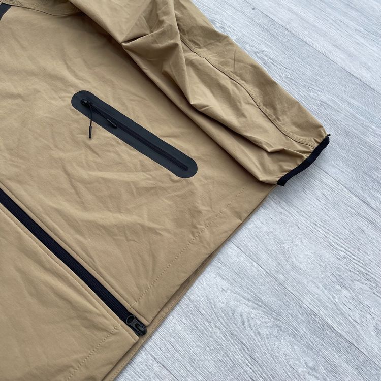 Nike Tech Woven Tracksuit Zip Windbreaker Jacket Cargo Pants Bottoms - Beige image 4