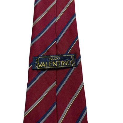 Vintage Mario Valentino Striped Silk Tie 2