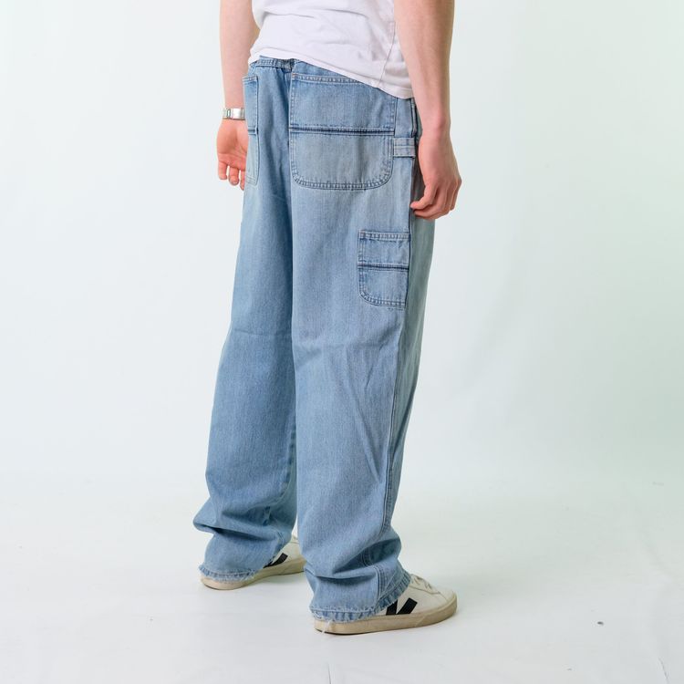 Blue y2ks Wrangler Denim Carpenter Baggy Jeans Pants (38x32)