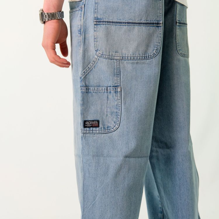 Blue y2ks Wrangler Denim Carpenter Baggy Jeans Pants (38x32) image 2
