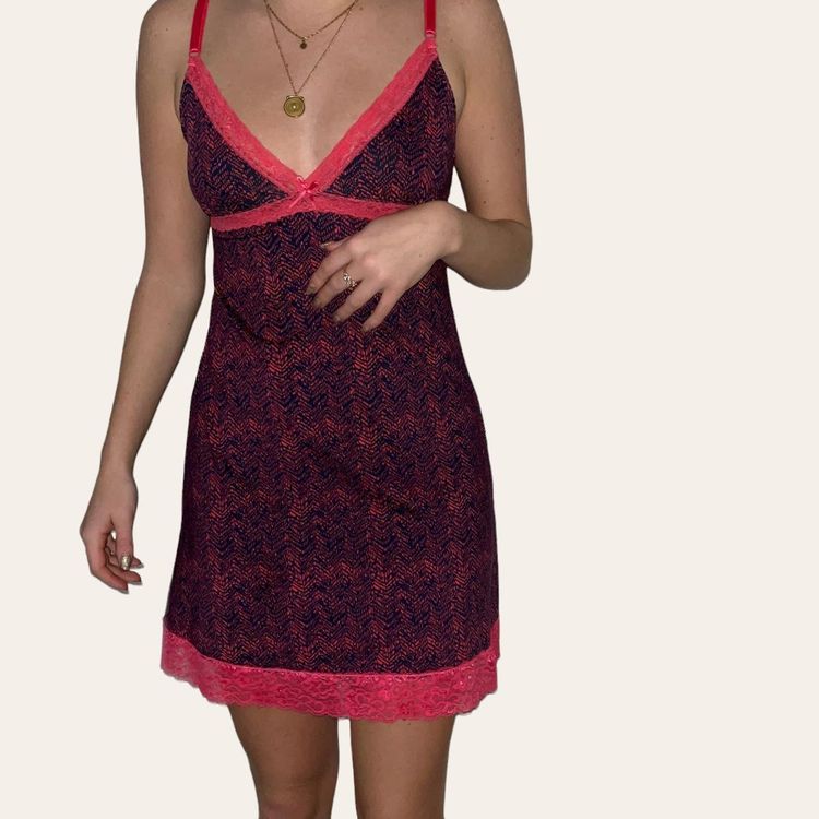 Pink Patterned Slip Dress 2