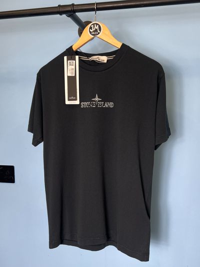 BNWT Medium Stone Island Navy Blue Hand Print T-Shirt