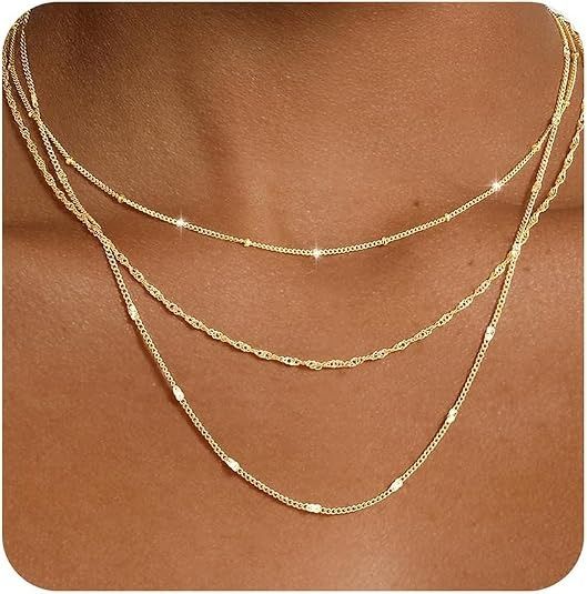 Gold Layered Necklace Set image 1
