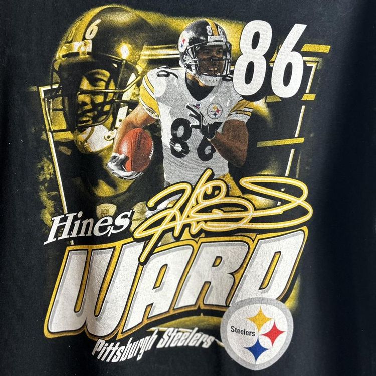 Vintage NFL Pittsburgh Steelers Hines Ward graphic t shirt image 2