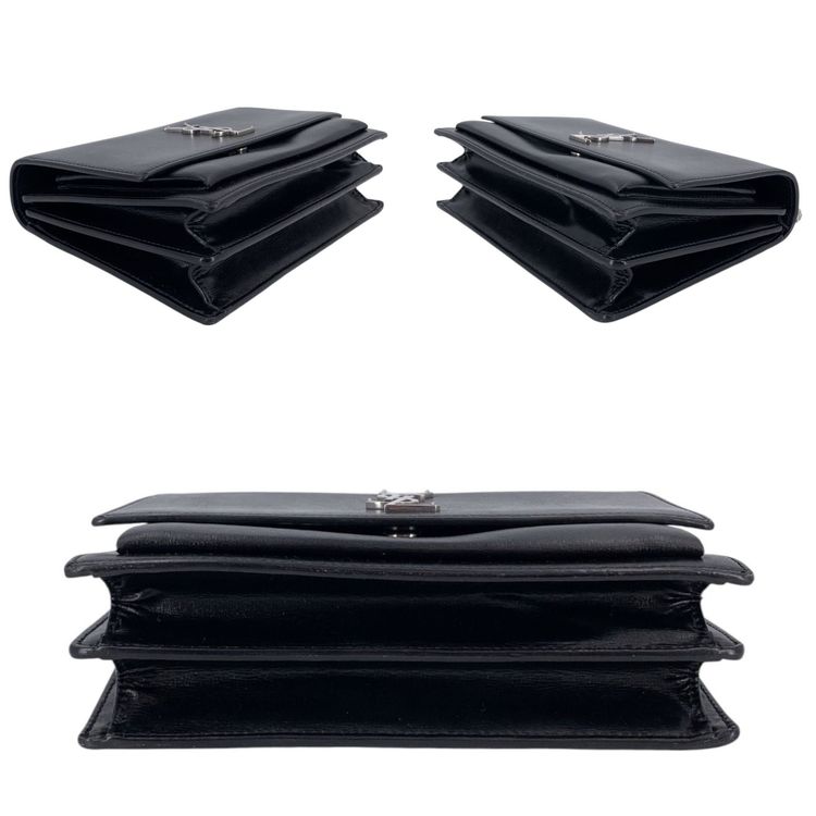 Saint Laurent Leather Shoulder Bag Sunset imagen 2