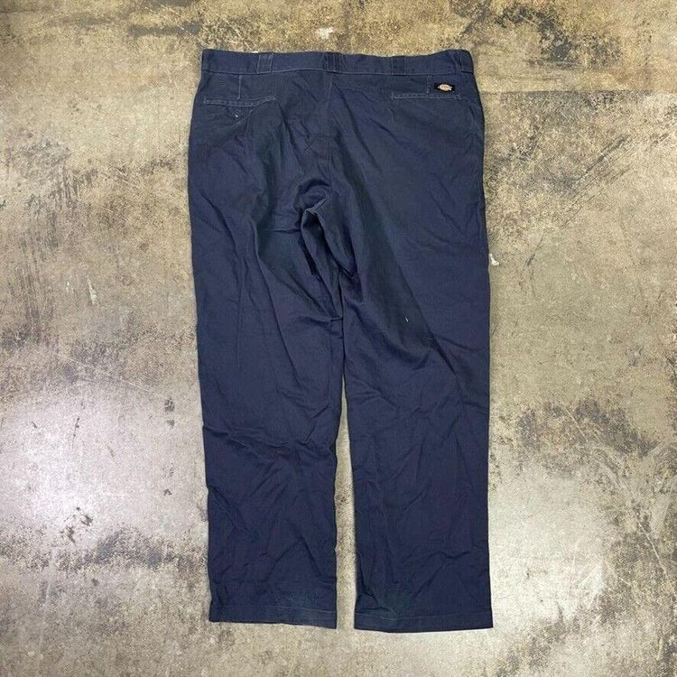 Dickies Trousers 874 Original Fit Carpenter Workwear Canvas Pants Navy Mens 44" 2