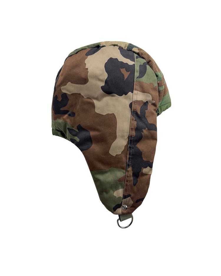 Earflap Hat Vintage Camouflage Patchwork