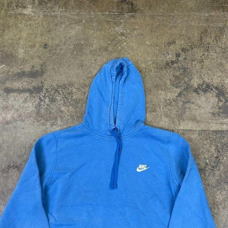 Nike Hoodie Small Swoosh Y2K Pull Over Sports Sweatshirt, Blue, Mens Large image 2