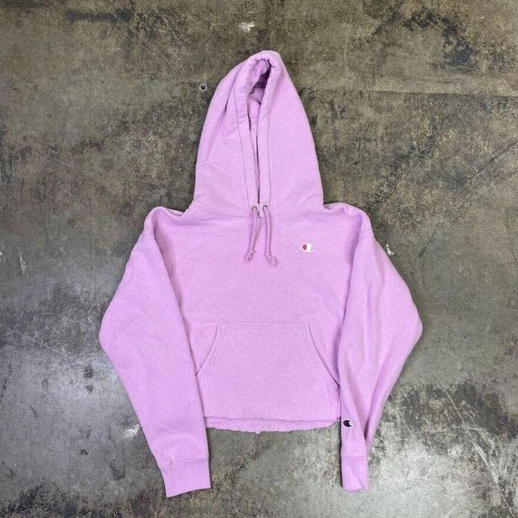 Champion Hoodie Reverse Weave Y2K Sports Sweatshirt, Pink, Womens Small
