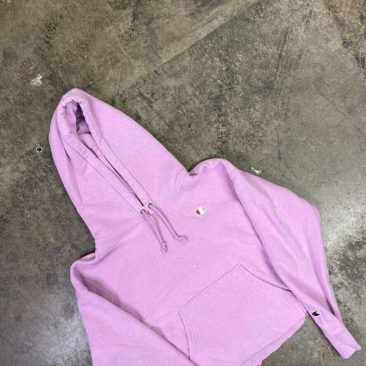 Champion Hoodie Reverse Weave Y2K Sports Sweatshirt, Pink, Womens Small 3