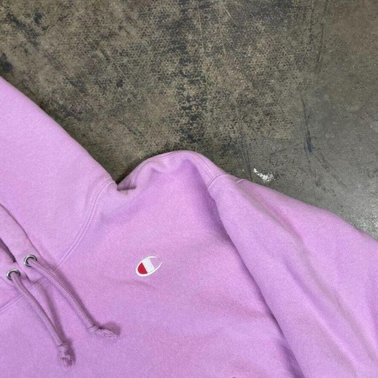 Champion Hoodie Reverse Weave Y2K Sports Sweatshirt, Pink, Womens Small 4