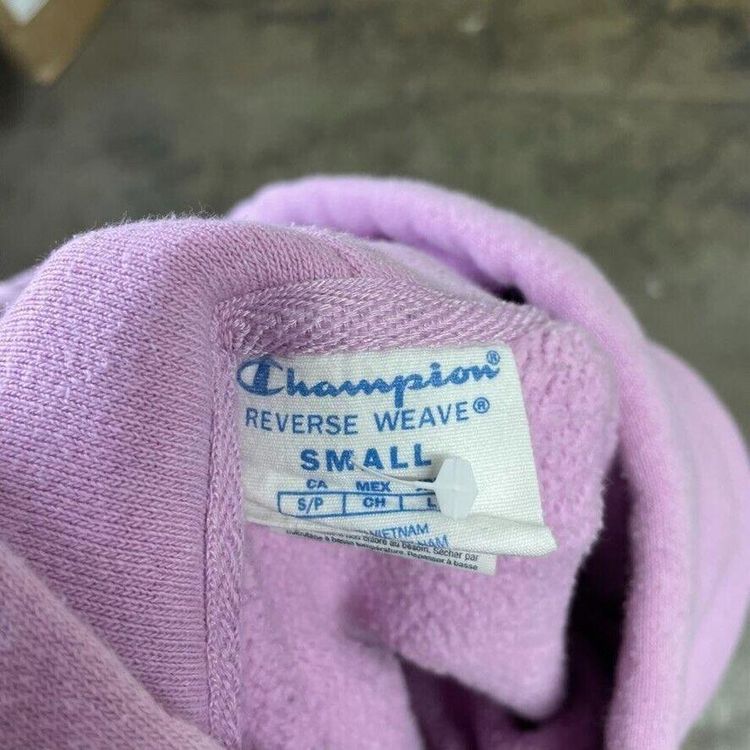 Champion Hoodie Reverse Weave Y2K Sports Sweatshirt, Pink, Womens Small 8