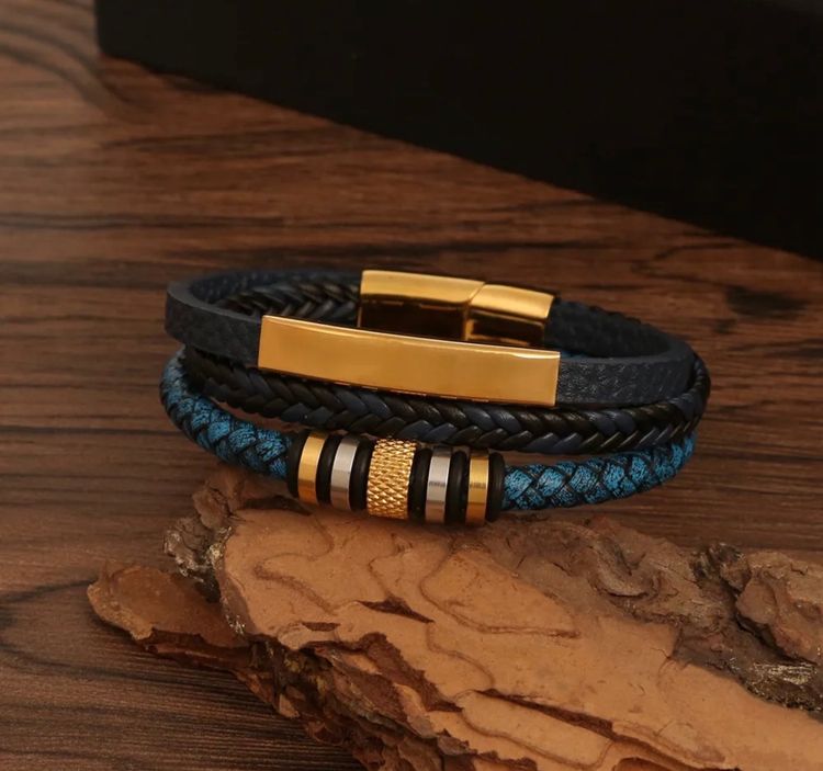Leather And Stainless Steel Bracelet image 1