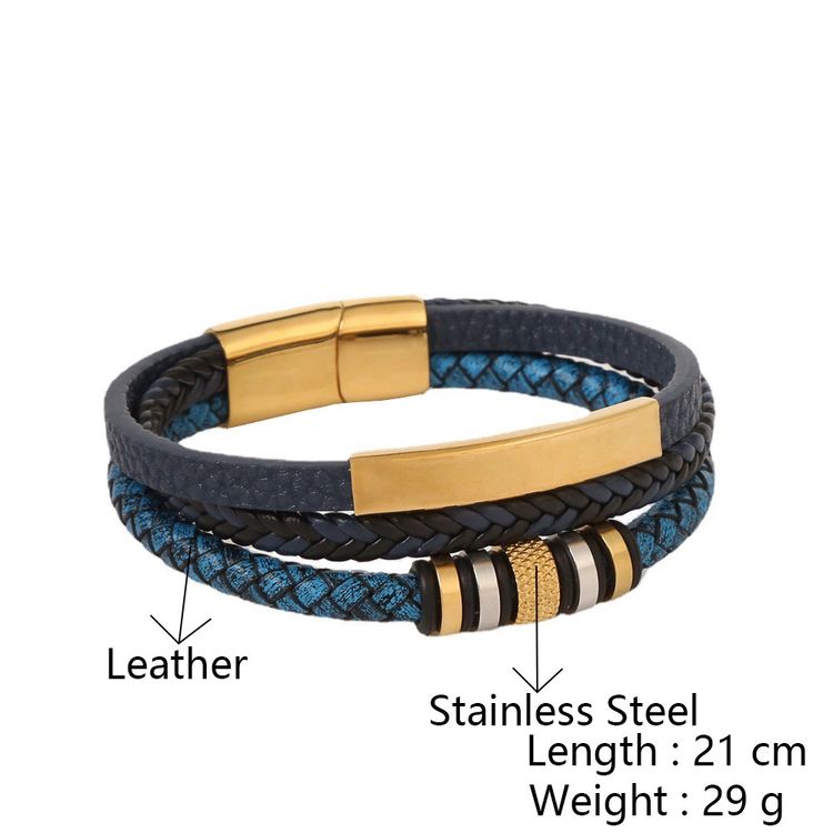 Leather And Stainless Steel Bracelet image 7