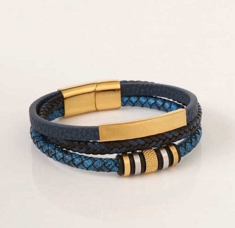 Leather And Stainless Steel Bracelet image 2