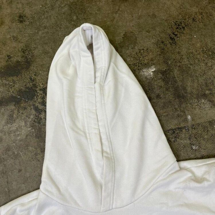 Adidas Hoodie Spellout Y2K Pull Over Sports Sweatshirt, White, Mens Medium image 5