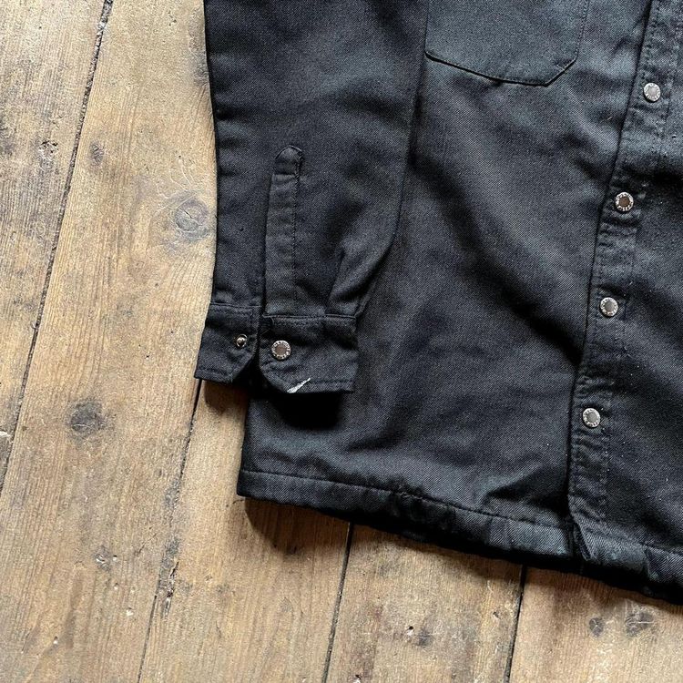 Dickies Over Shirt Y2K Button Up Fleece Lined Workwear Jacket, Black, Mens Small image 6