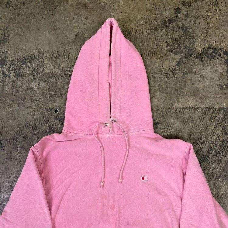 Champion Hoodie Reverse Weave Y2K Sports Sweatshirt, Pink, Womens Medium image 2