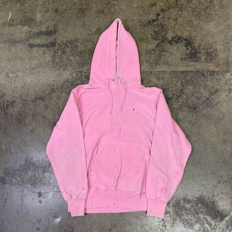 Champion Hoodie Reverse Weave Y2K Sports Sweatshirt, Pink, Womens Medium image 1